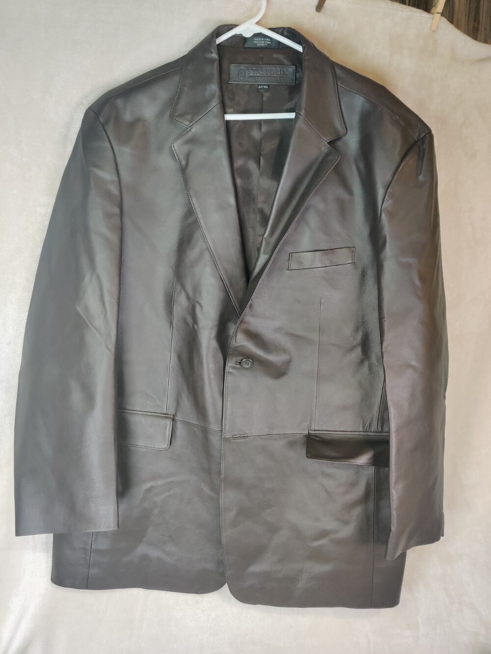 Vintage Stafford Essentials Men's Brown Leather Jacket XLT